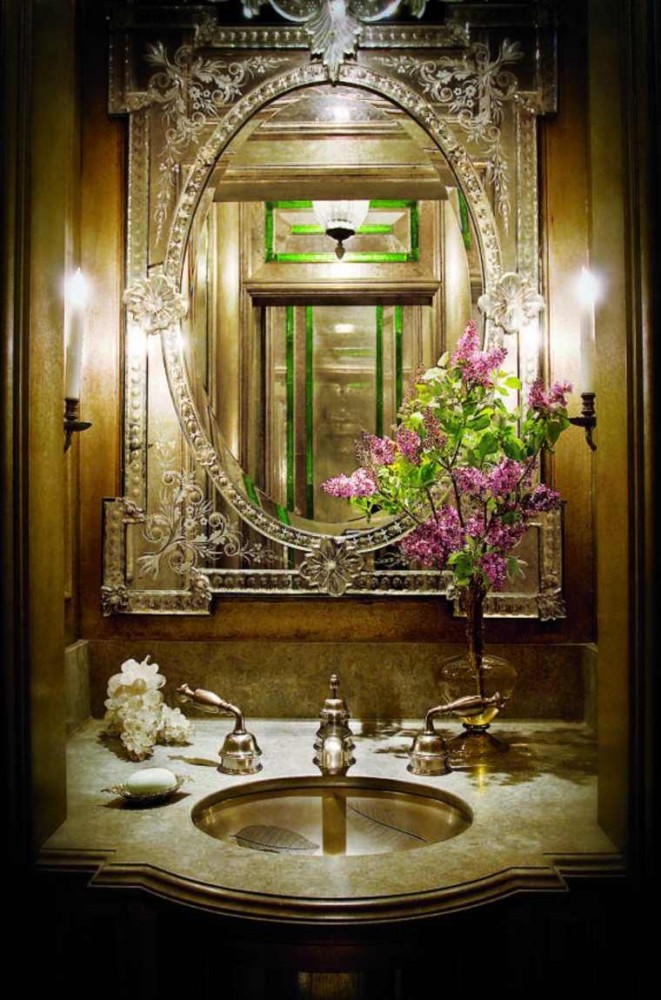 miroir ancien venitien exceptionnel salle de bains